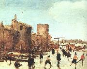 Esaias Van de Velde Skaters on the Moat by the Walls oil